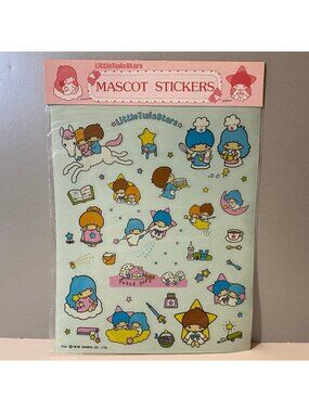 Vintage Sanrio 1976 Little Twin Stars Mascot Stickers Large Jumbo Sheet